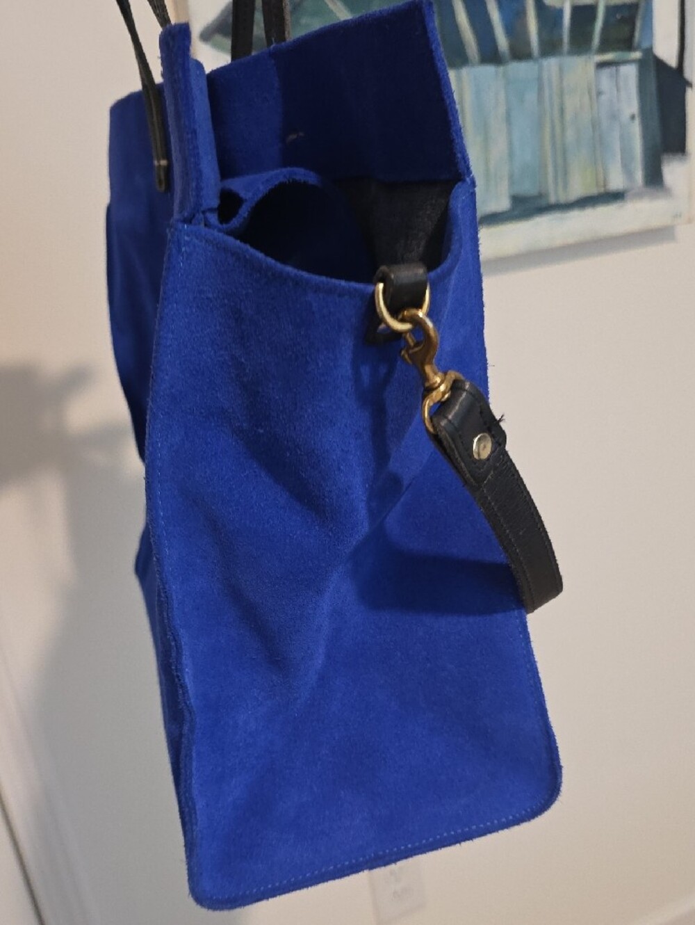 Clare V. Simple Tote In Blue Suede - Picture 4 of 9